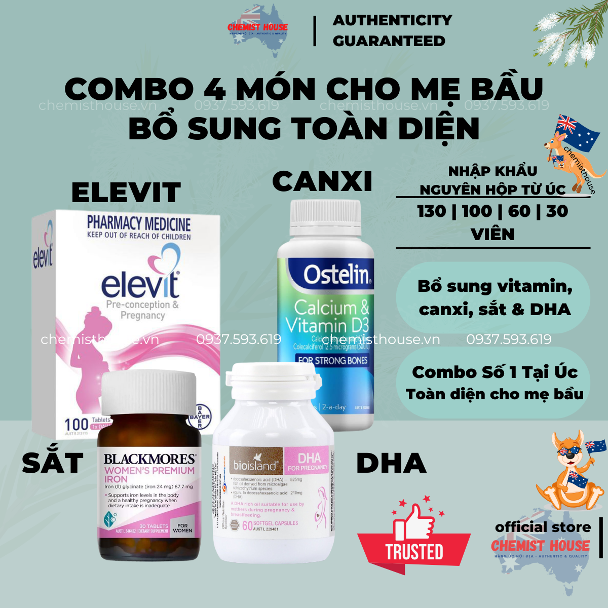 Combo Vitamin cho Mẹ Bầu 4 món