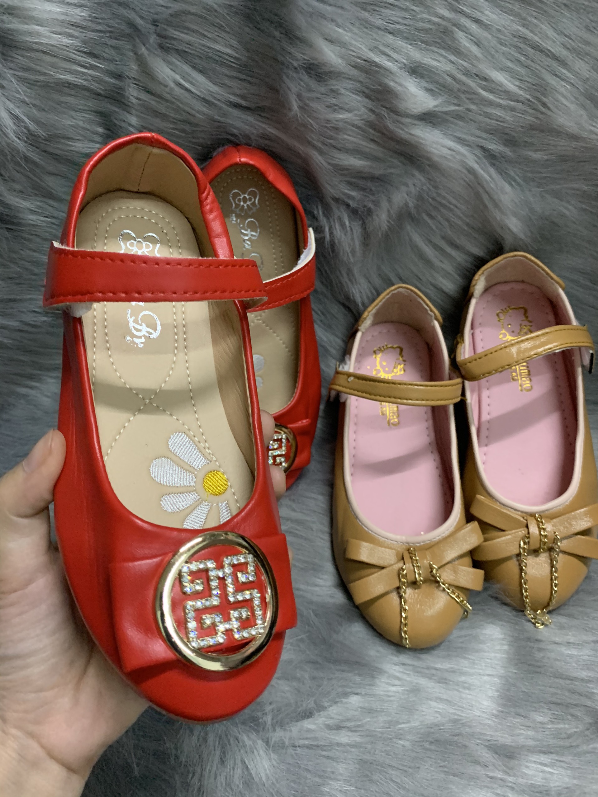 Giày búp bê có quai hậu bé gái đế bệt xinh xắn