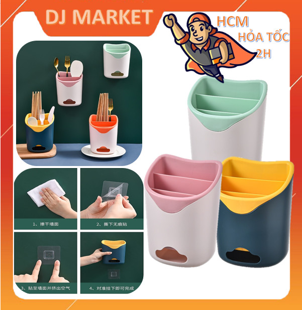 Xả kho - Ống hộp đựng thìa, đũa, nĩa, dao thông minh 3 ngăn tiện dụng