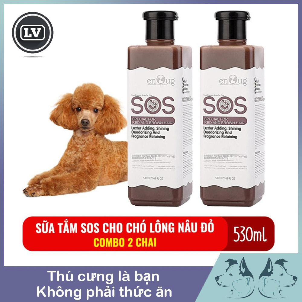 Combo 2 chai Sữa tắm cho chó lông nâu đỏ Sos màu nâu 530ml
