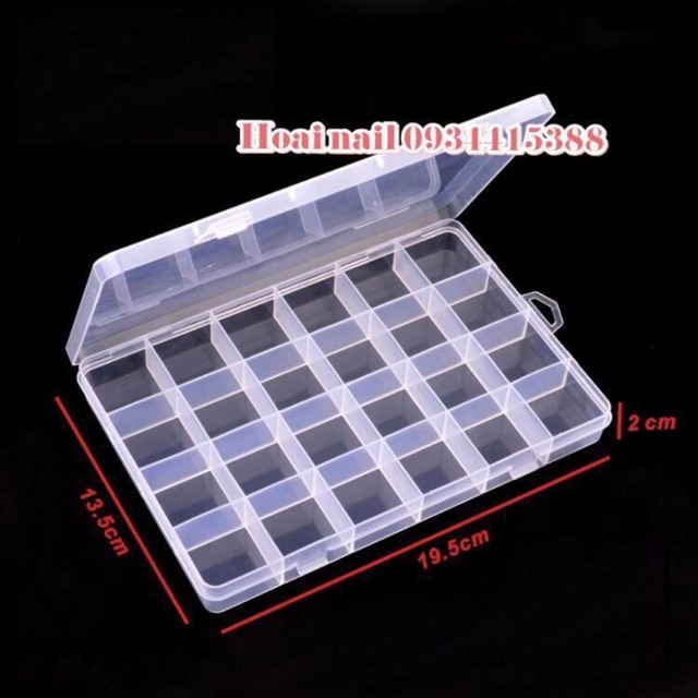Hộp đá 24 ô phụ kiện nail