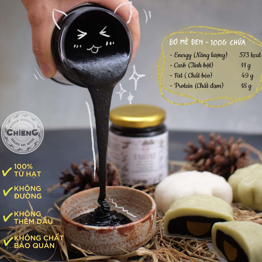 Bơ mè đen không đường, bơ mè đen ăn kiêng, eat clean healthy, bơ mè đen nguyên chất, ăn chay thực dưỡng - chiêng food - 500g/ 220g/120g