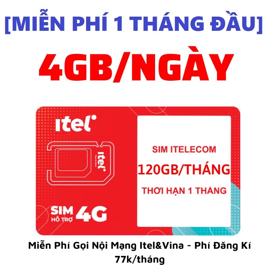 ( DEAL GIÁ RẺ ) Sim Itel 4G Gói May V77 , Gọi miễn phí VinaPhone, Free 60 SMS , Lướt Mạng Thả Ga Với