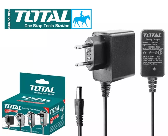 Đế sạc pin adapter nguồn sạc pin 12v lithium-ion total tcli12071