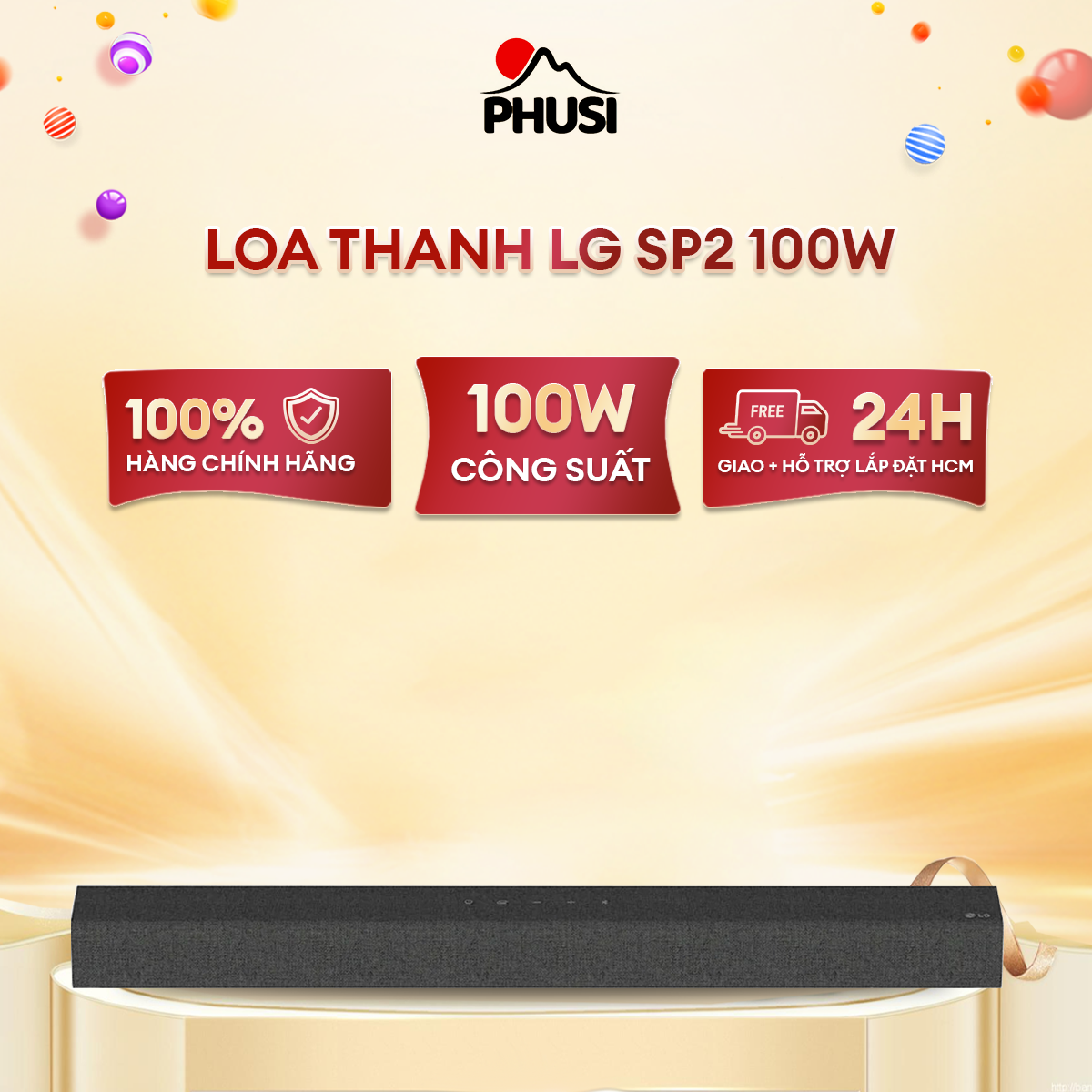 Loa thanh soundbar lg sp2 100w - hàng chính hãng - bảo hành 12 tháng - kích hoạt điện tử