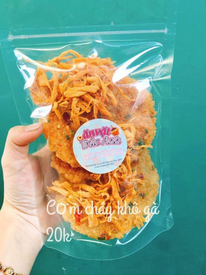 Túi zip trong đáy đứng - đựng khô gà cơm cháy1kg