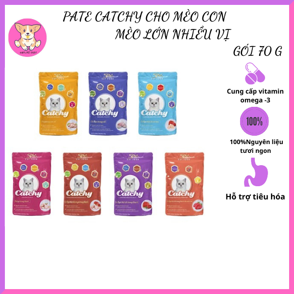 Pate Dành Cho Mèo 5Plus Catchy Cá Ngừ Mix Gói 70g