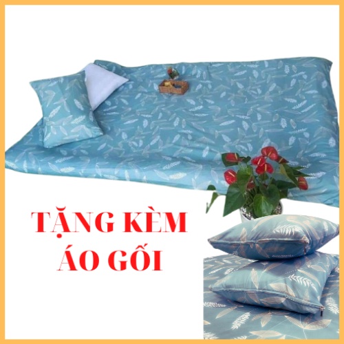 Bọc Nệm Topper 2 mặt [Tặng kèm cặp áo gối], áo nệm cotton pha có khóa kéo, kích thước 1mx2m, 1m4x2m, 1m6x2m