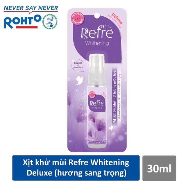 [HCM]Xịt Khử Mùi Hương Nước Hoa Refre Whitening Deluxe Hương Sang Trọng (30ml)