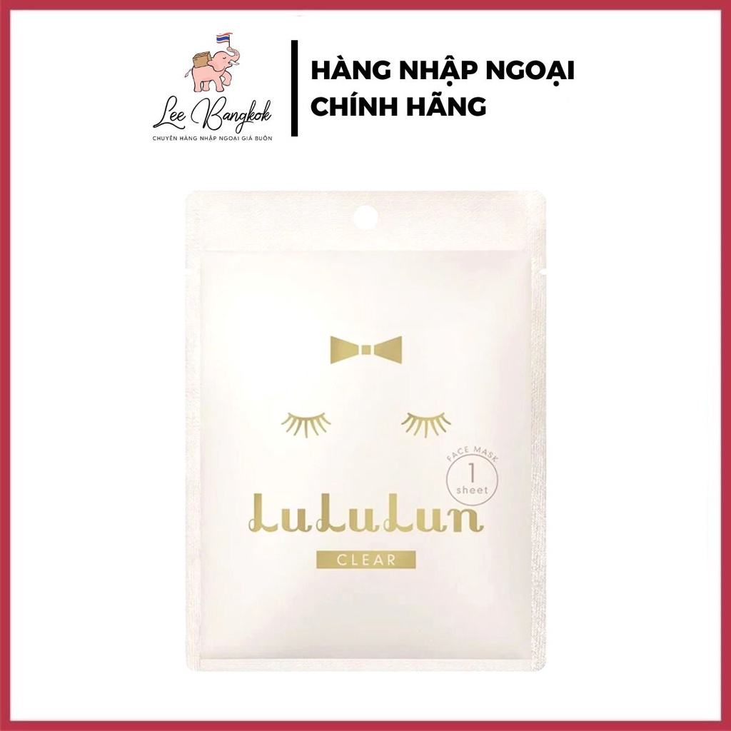 1 miếng mặt nạ dưỡng trắng, dưỡng ẩm lululun nhật bản face mask white clear 20g