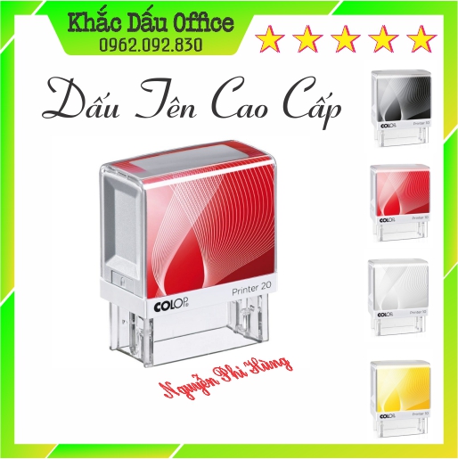 Khắc dấu tên, Dấu chức Danh, số điện thoại theo yêu cầu cao cấp dấu êm đóng đẹp colop chính hãng