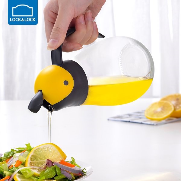 Bình rót dầu Lock & Lock 550ml nắp mở tự động - bình thủy tinh đựng dầu ăn, nước chấm