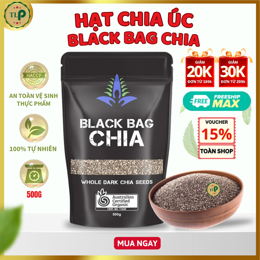 Hạt chia úc black bag chính hãng hữu cơ chuẩn oganic