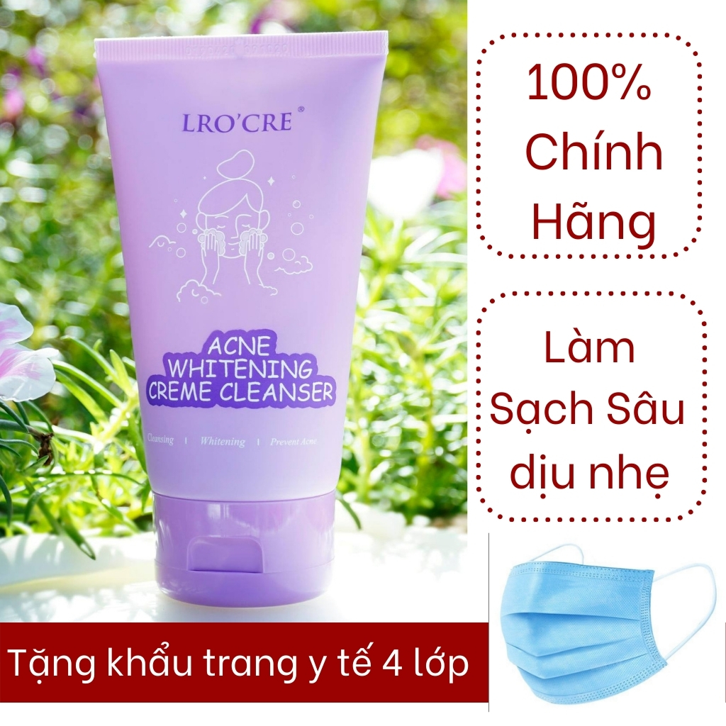 Sữa rửa mặt lro'cre nữ ngăn ngừa mụn dưỡng trắng da 100g L4