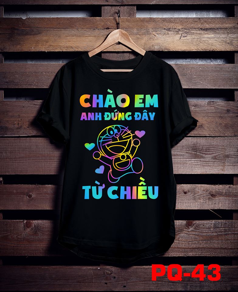 Áo phản quang bảy màu Chào em - anh đứng đây từ chiều, Áo thun nam nữ, quần kaki, quần nữ, sét bộ mặc ở nhà, áo thun tay dài, quần jean ống rộng