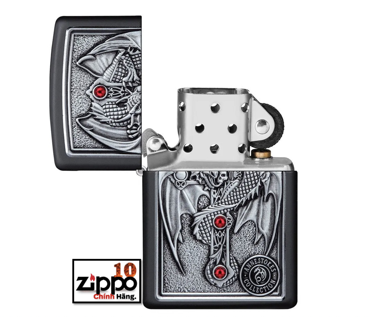 Bật lửa ZIPPO 49755 Anne Stokes Gothic Guardian Emblem - Chính hãng 100%