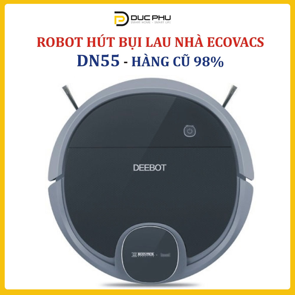 Robot hút bụi ecovacs deebot dn55 - hút bụi & lau nhà - dẫn đường bản đồ laser - dòng cao cấp của ecovacs - hàng b mới 98%