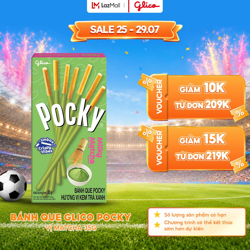 Hộp Lẻ - Bánh Que Pocky Vị Milky Matcha Trà Xanh Vị Sữa 35G