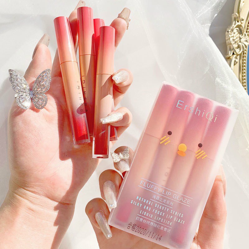[HCM]Set 4 Cây Son Kem ErshiQi Fluffy Lip Glaze