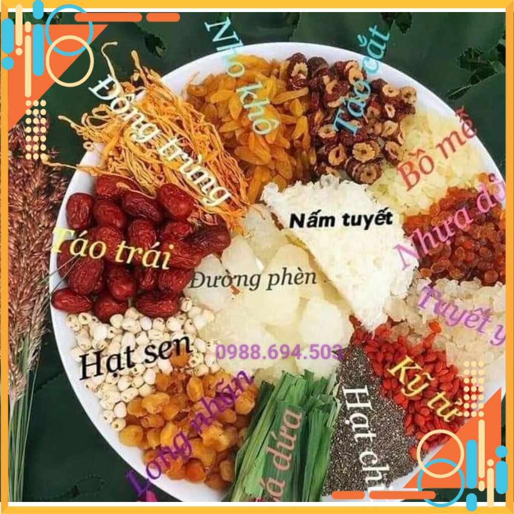 SET CHÈ TUYẾT YẾN DƯỠNG NHAN SET NẤU 12 15 CHÉN 300 GAM