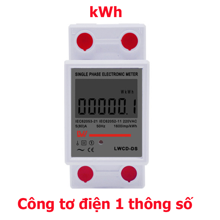 Công tơ điện tử 1 pha 80A LW, thiết bị đo công suất, đồng hồ đo điện