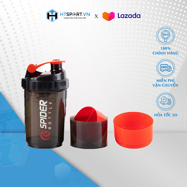 Bình lắc whey bình nước thể thao tập gym shaker đựng protein bcaa 3 ngăn tiện dụng 500 ml