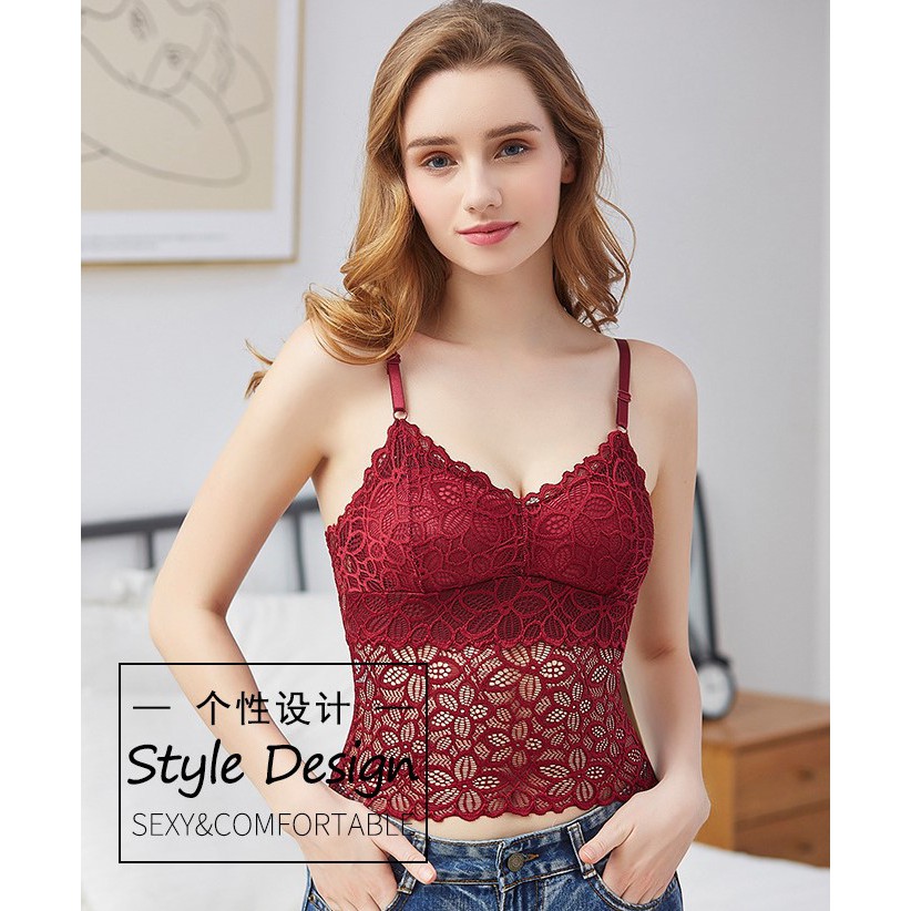 Siêu phẩm áo lót bra ren hoa 2 dây sexy