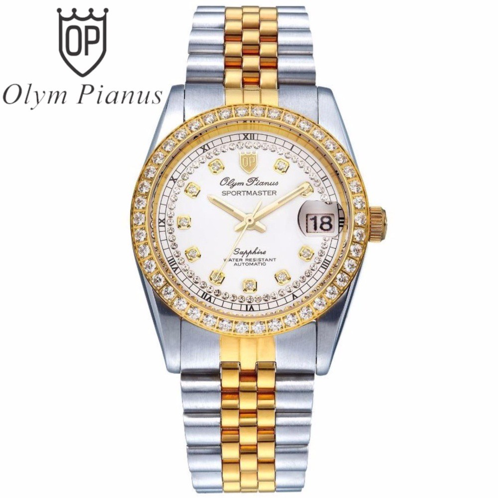 Đồng hồ nam dây kim loại Olym Pianus OP89322 OP89322ADMSK trắng hạt trắng