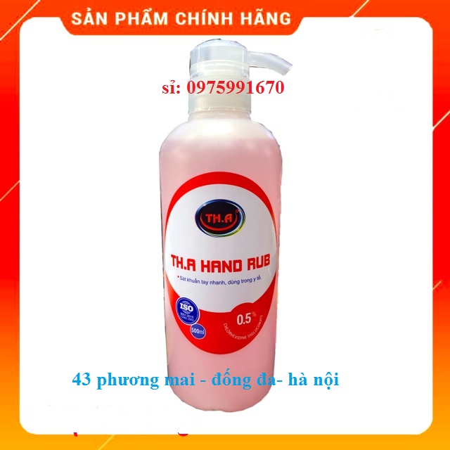 Dung dịch sát khuẩn tay nhanh th.a hand rub 500ml - rủa tay khô nhanh không cần nước