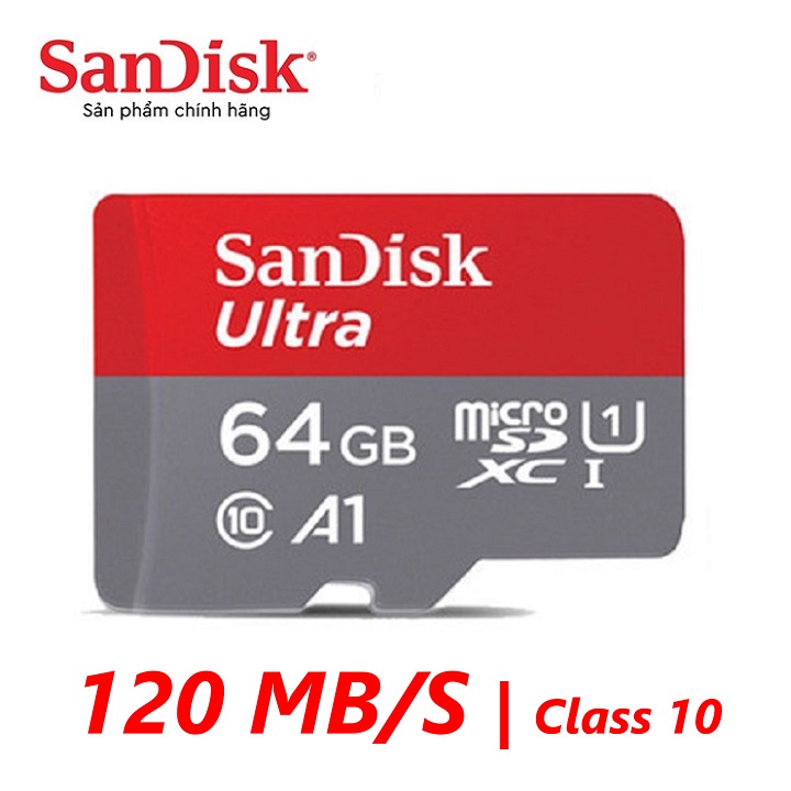 Thẻ nhớ microsdhc sandisk ultra 64gb 32gb 120 mb/s