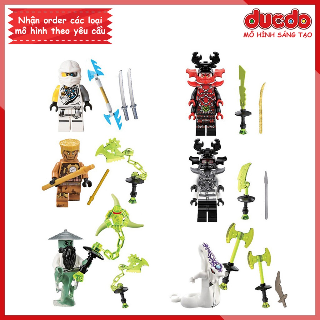 Combo 6 nhân vật ninjago decool 10047-10052 | đồ chơi lắp ghép xếp hình minifigures mini ninja mô hình