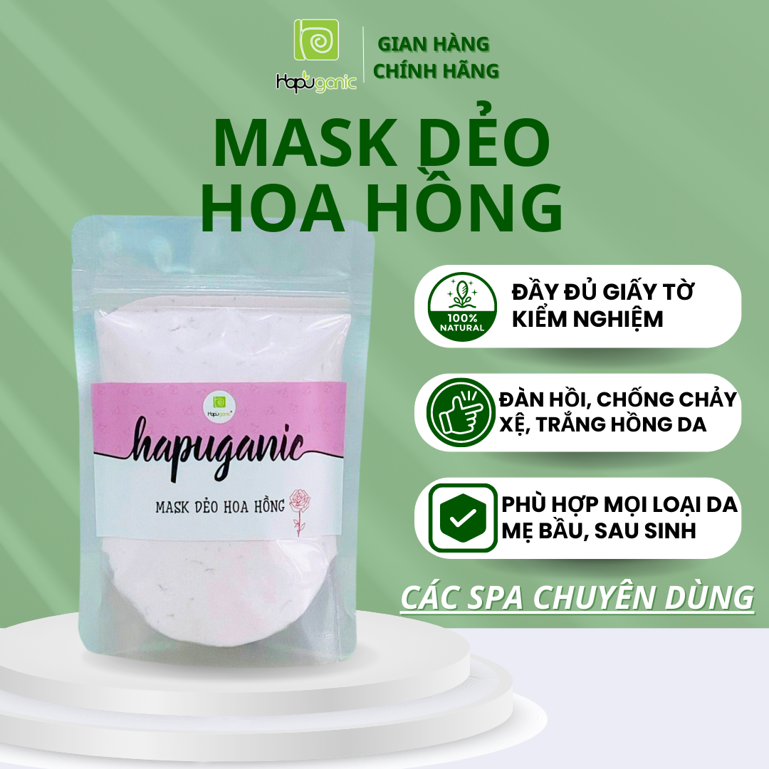 Mask dẻo hoa hồng Hapuganic cao cấp chuyên dùng trong Spa làm trắng da se lỗ chân lông