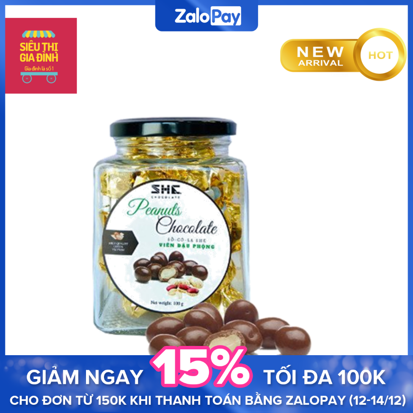 [HCM]Socola viên bọc đậu phộng SHE hũ 90gr socola đậu phộng vị ngon thơm béo thích hợp làm quà vặt cung cấp năng lượng giảm stress kẹo socola đậu phộng làm quà tặng người thân bạn bè đồng nghiệp-Siêu Thị Gia Đình Là Số 1