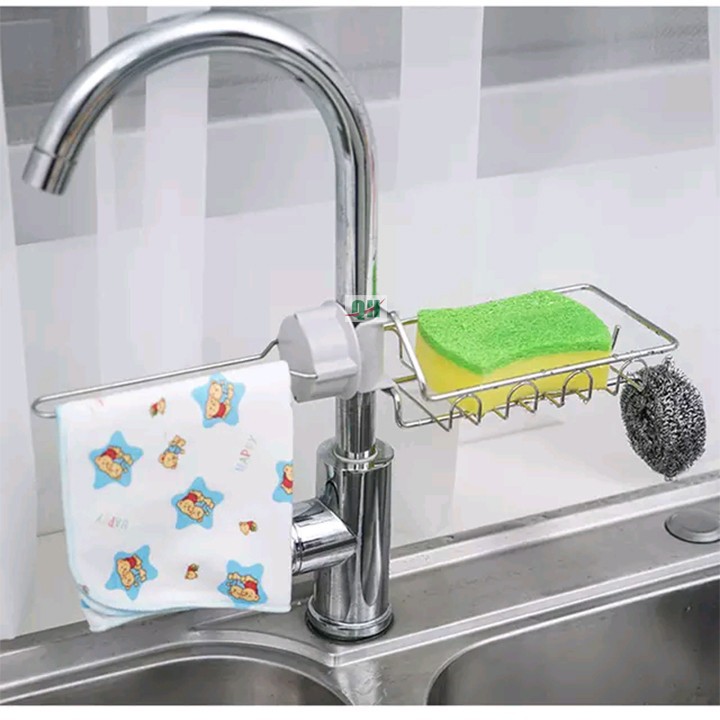 Khay inox gắn vòi rửa chén tiện lợi