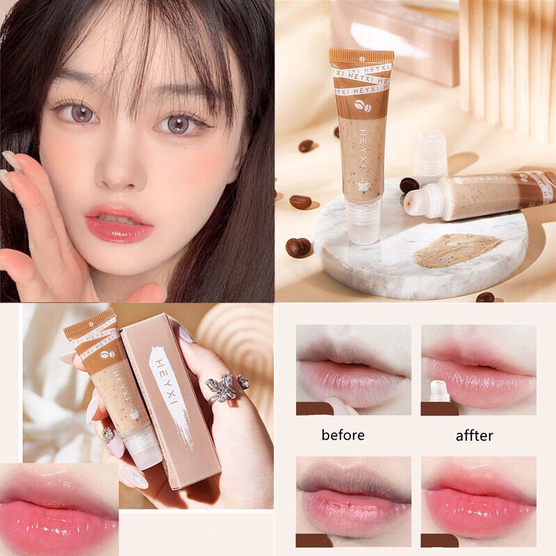 Tẩy Da Chết Môi Heyxi Cafe CoffeeMoisturizing Lip Scrub giúp Dưỡng ẩm