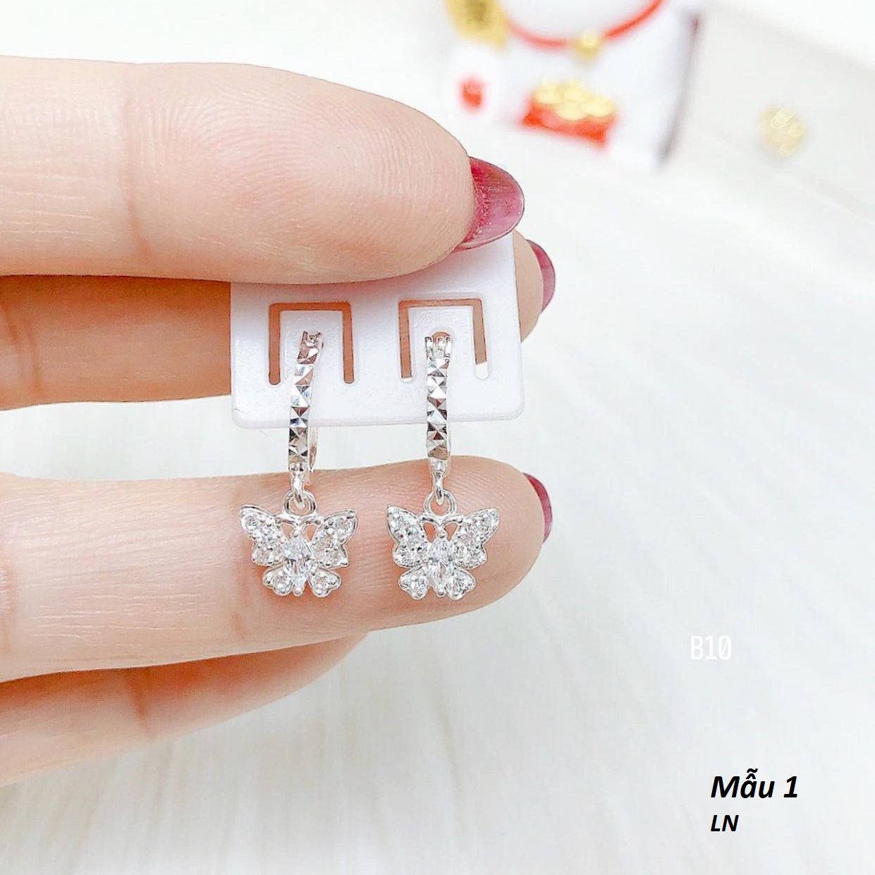 Bông tai trẻ em thời trang chất liệu bằng bạc MS066