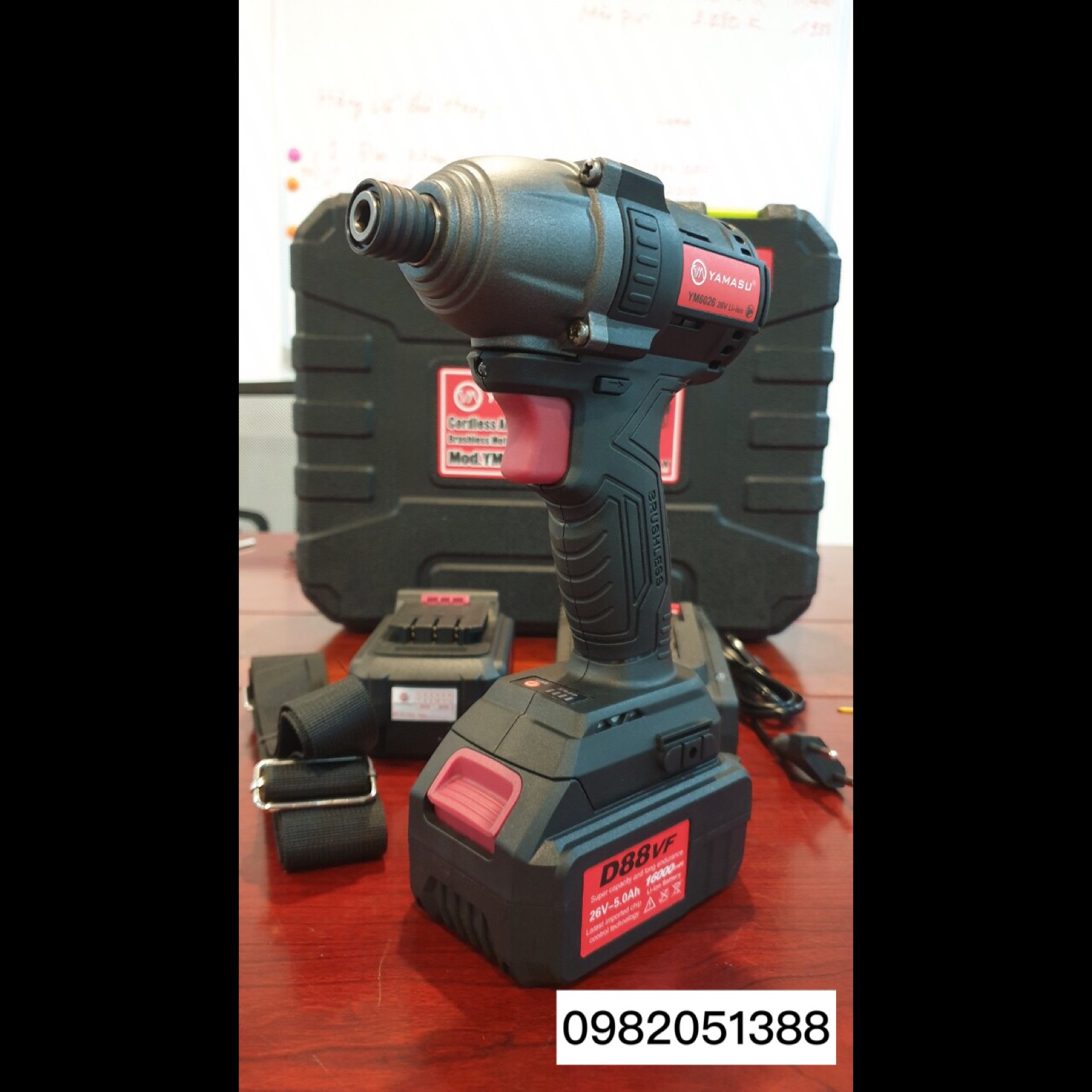 Máy khoan bắt vít động lực yamasu 21v không chổi than - kèm pin dự phòng
