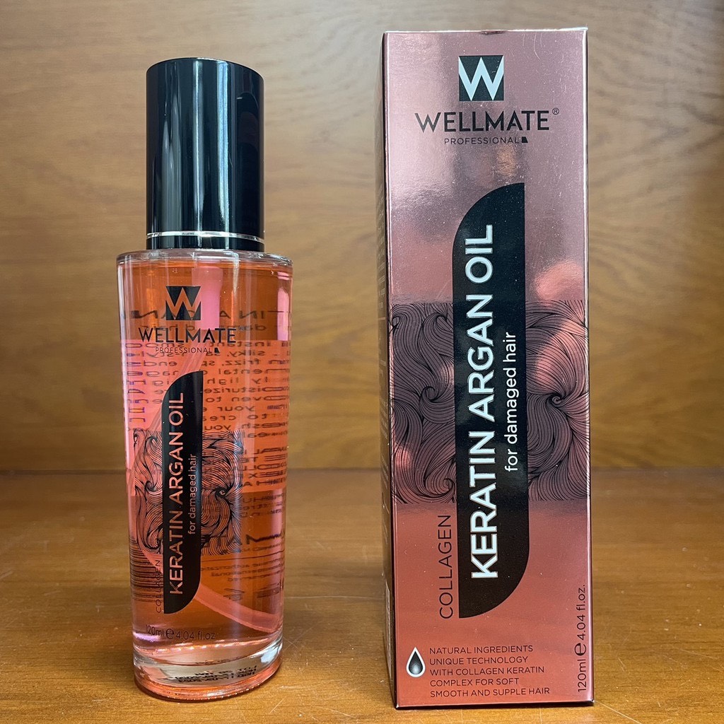 Tinh dầu Phục hồi tóc hư tổn Wellmate Keratin Argan Oil 120ml (Màu Hồng)