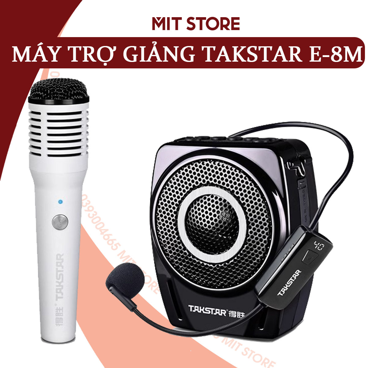 Máy trợ giảng không dây takstar e8w , uhf, bluetooth, công suất 18w giành cho giáo viên, hướng dẫn viên