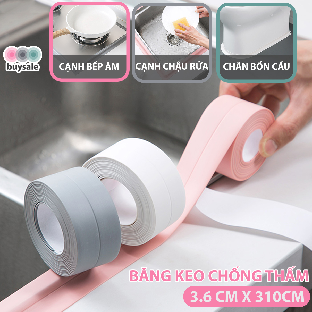 [HCM]Băng keo dán chống thấm nước trong bếp nhà vệ sinh - buysale - BSPK152