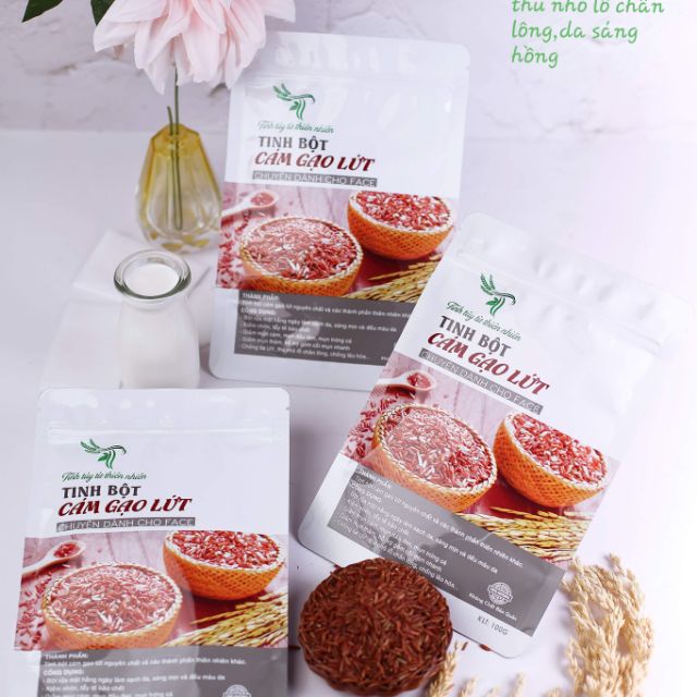 Tinh bột cám gạo lứt TT handmade 100g (bột đắp mặt nạ, bột rửa mặt kiềm dầu)
