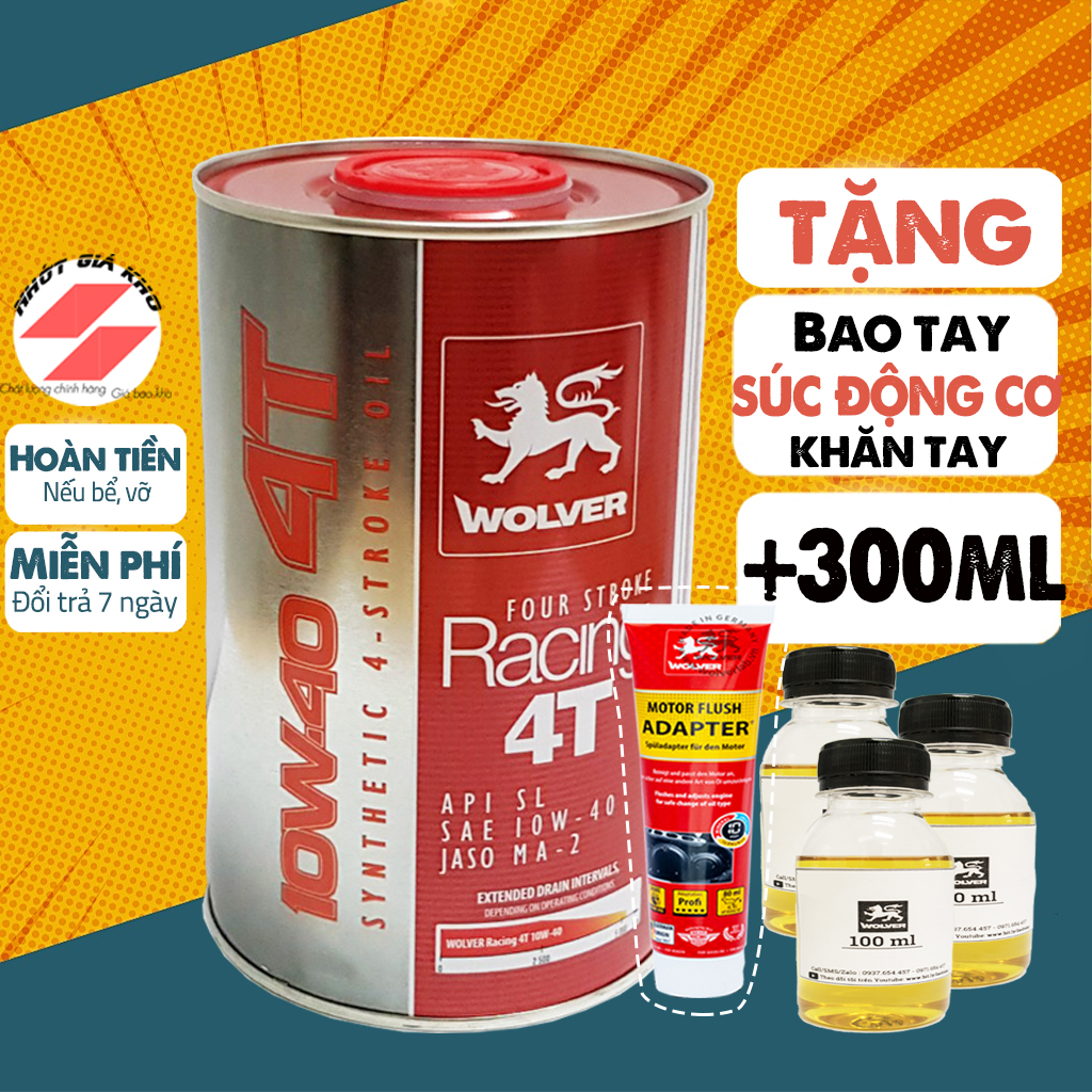 Bán 1.3 Lít Nhớt Wolver Racing 10W40, Chính Hãng Nhập Đức, Có Tem Kiểm Tra, Nhớt Tổng Hợp Cho Xe Chạy Êm, Mát, Dùng Cho Xe Số Và Xe Ga