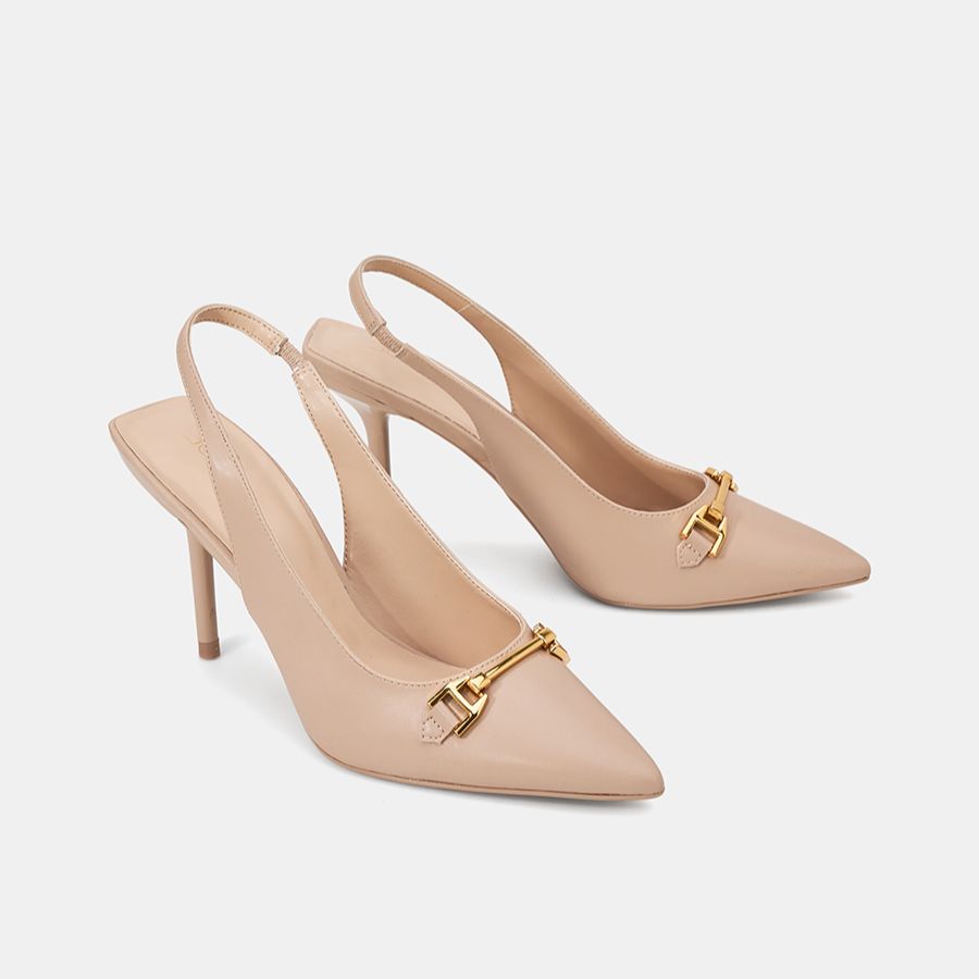 Giày cao gót nữ 9cm thời trang juno slingback trang trí khóa cg09161