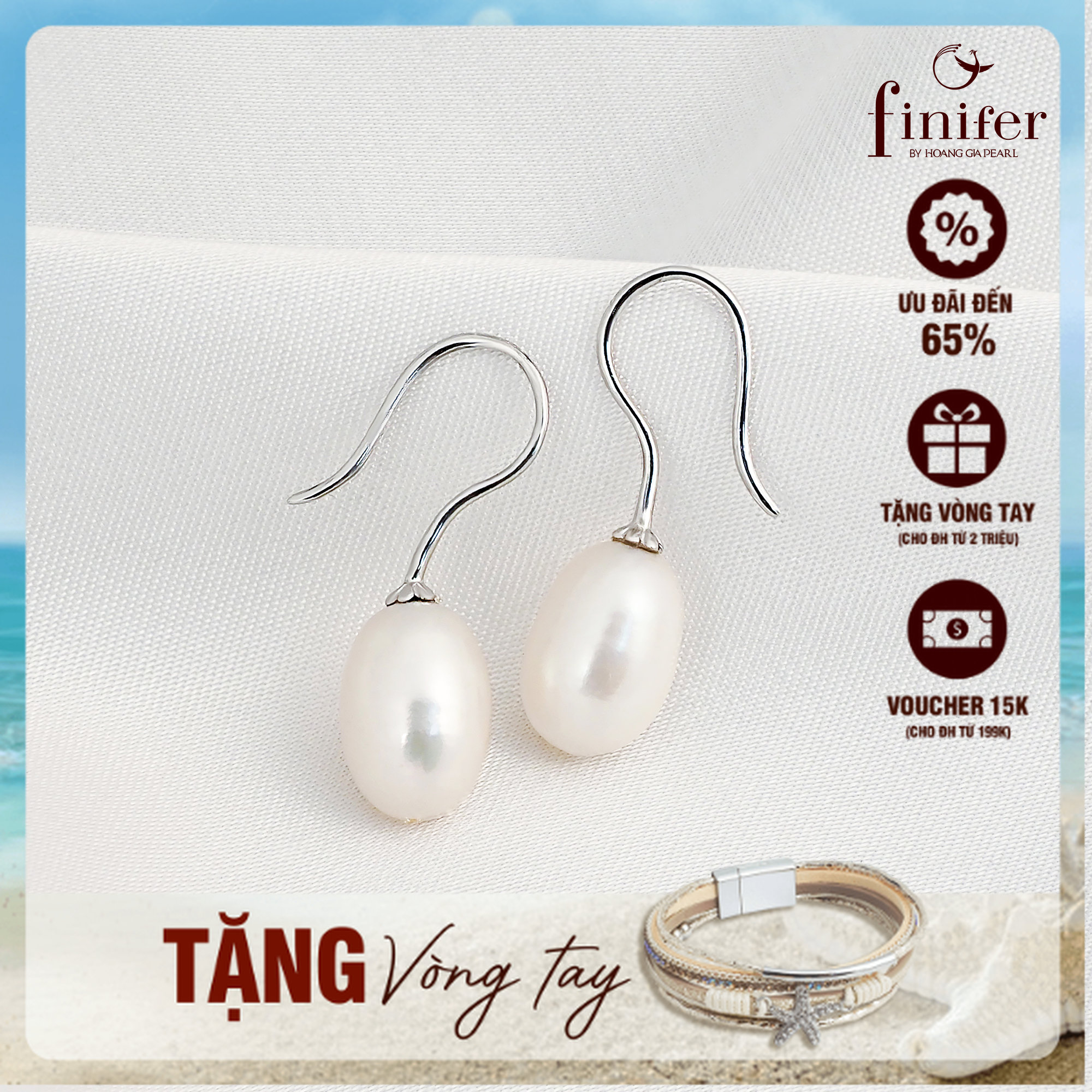 Bông tai ngọc trai ef012 hoàng gia pearl-bst finifer