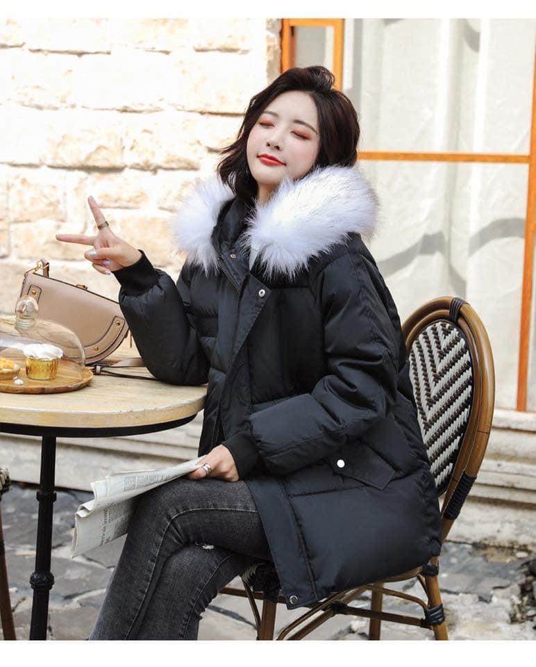 ( ẢNH THẬT ) ÁO PHAO HÀN QUỐC TRẦN BÔNG MŨ LÔNG TRẮNG SIÊU RẺ SIÊU HOT , THỜI TRANG 1989