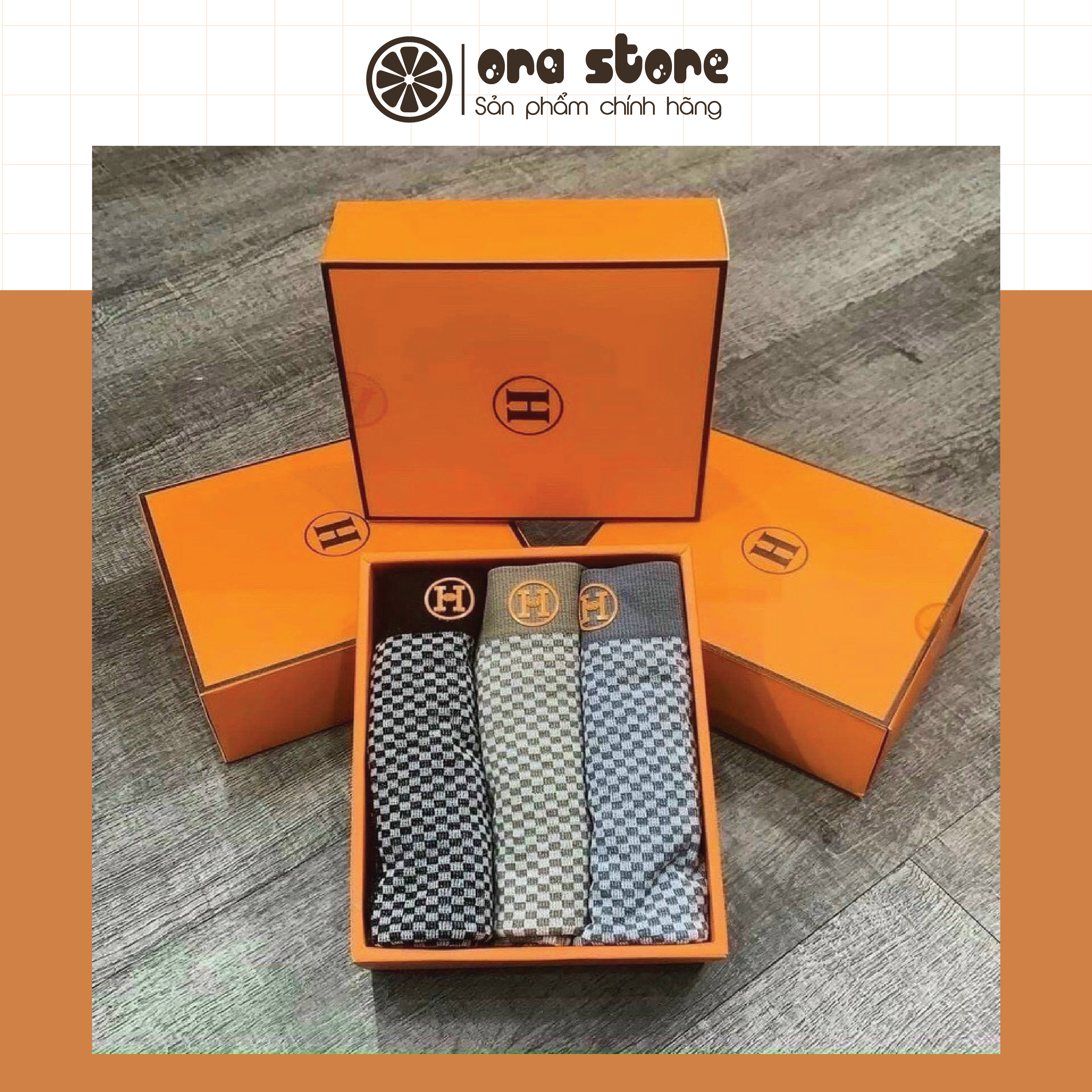 Hộp 3 quần lót nam hermes cotton cao cấp