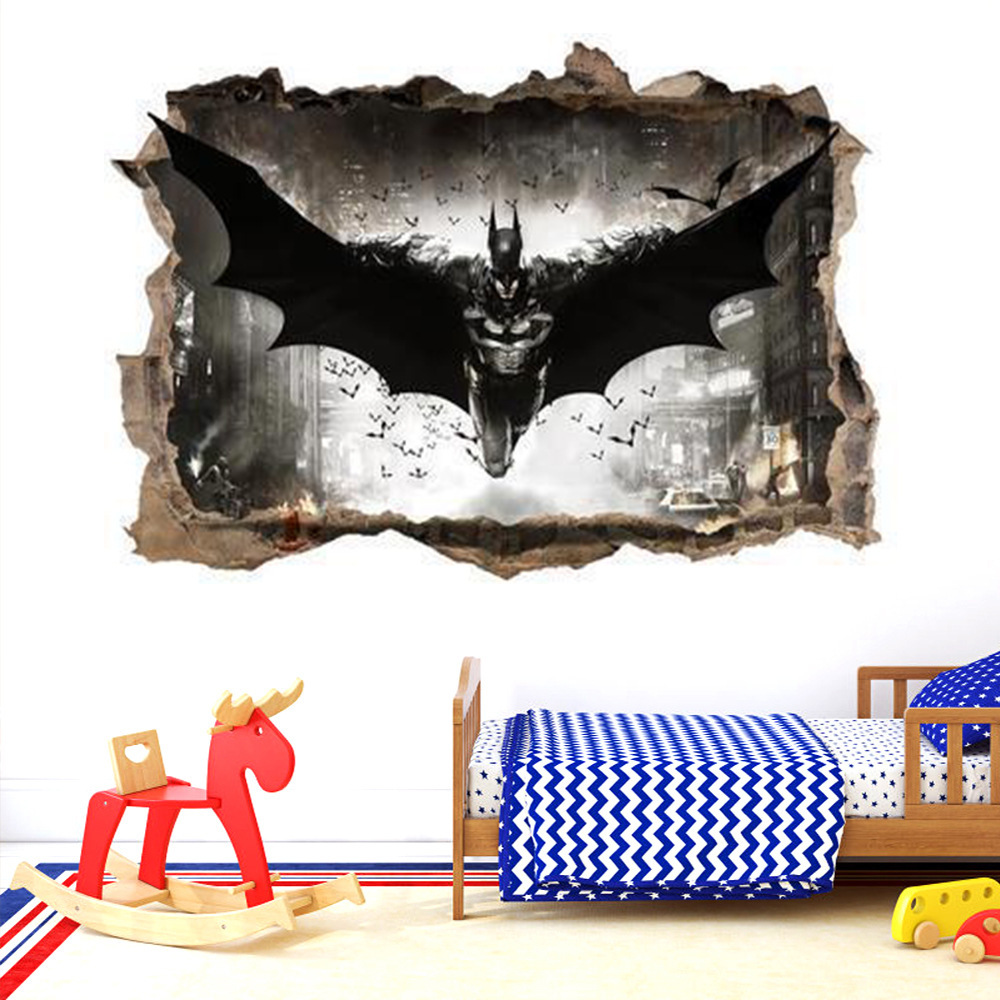 Decal dán tường người dơi - decal 3d batman siêu anh hùng nhà dc