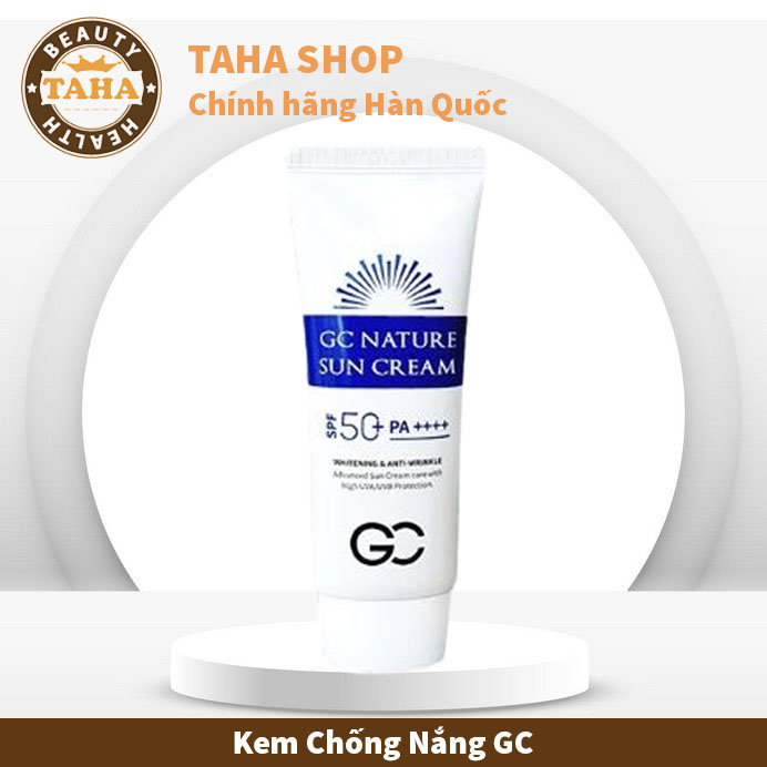 Kem chống nắng nâng tone, dưỡng da hàn quốc gc nature sun cream spf 50+ pa++++ 60ml