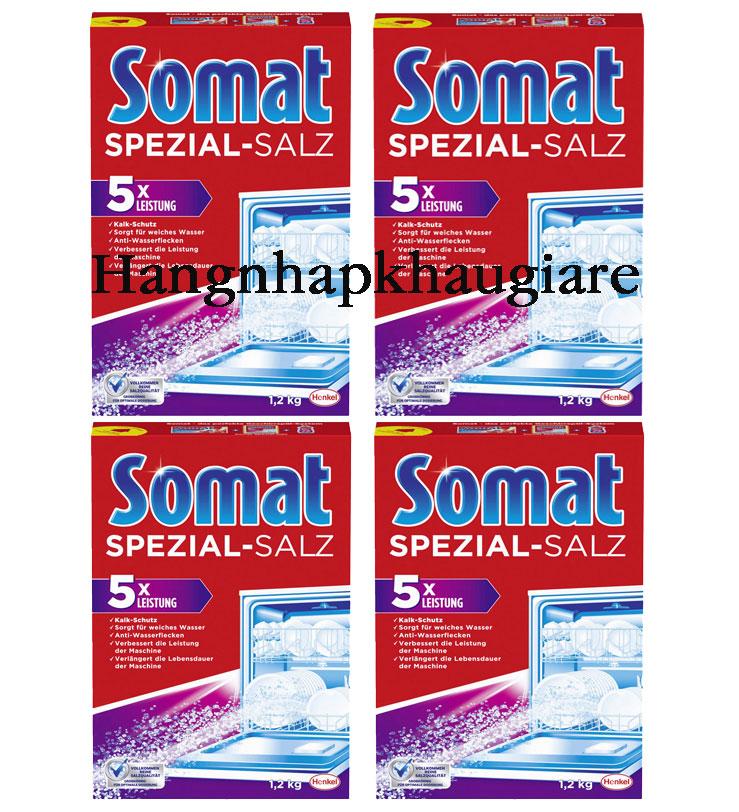 [HCM]Combo 4 hộp muối rửa ly - bát Somat 1.2kg x 4 hộp - Đức