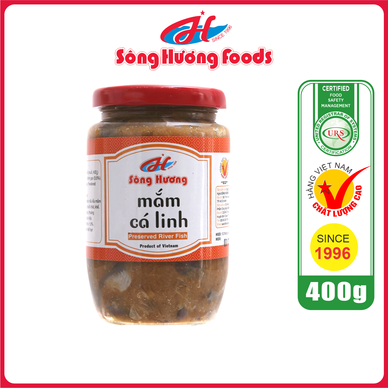 Mắm Cá Linh Sông Hương Foods Hũ 400g - Nấu lẩu mắm , Chưng trứng , mắm chưng, bún